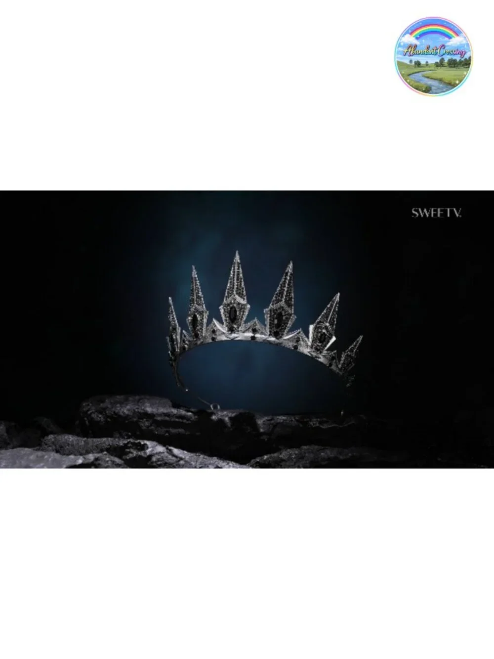 Gothic Witch Crown Metal Alloy Halloween Cosplay Tiara with Bobby Pins